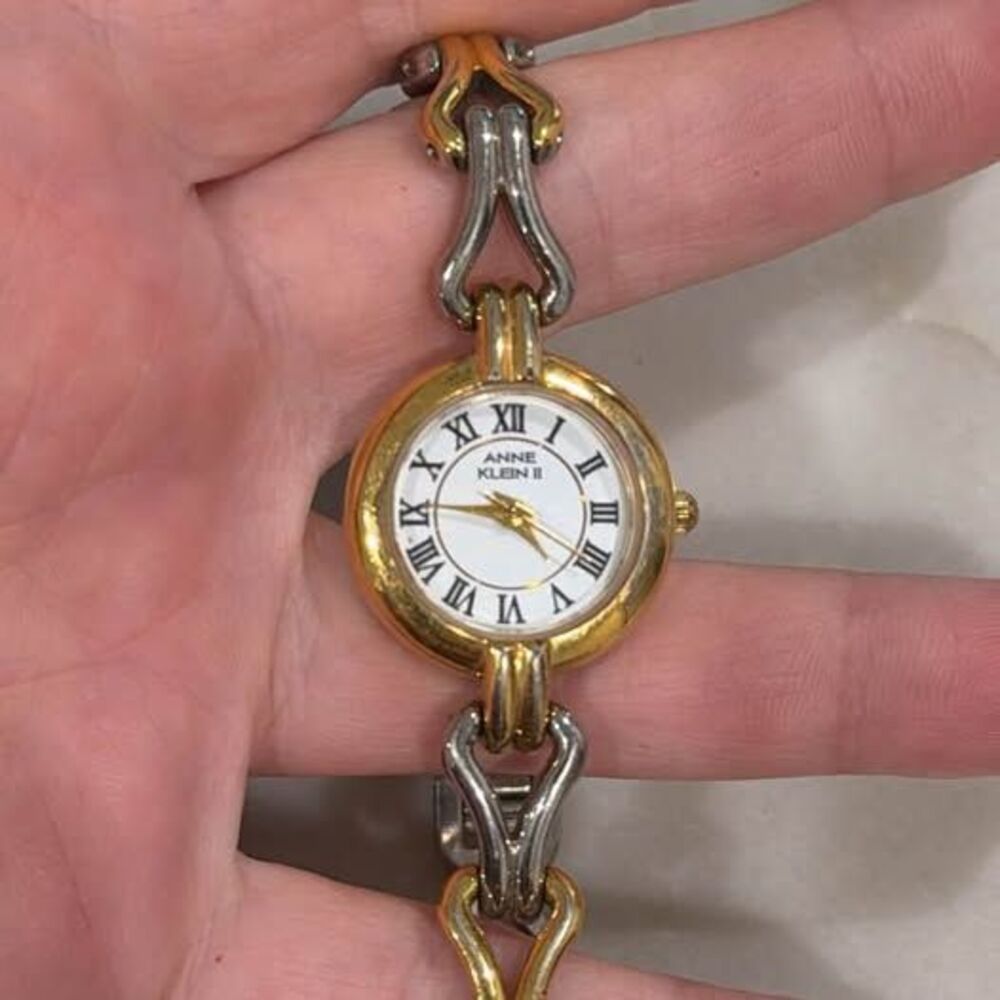 Vintage Anne Klein II Two-Tone Bracelet Watch | Gold & Silver